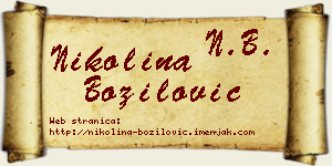 Nikolina Božilović vizit kartica